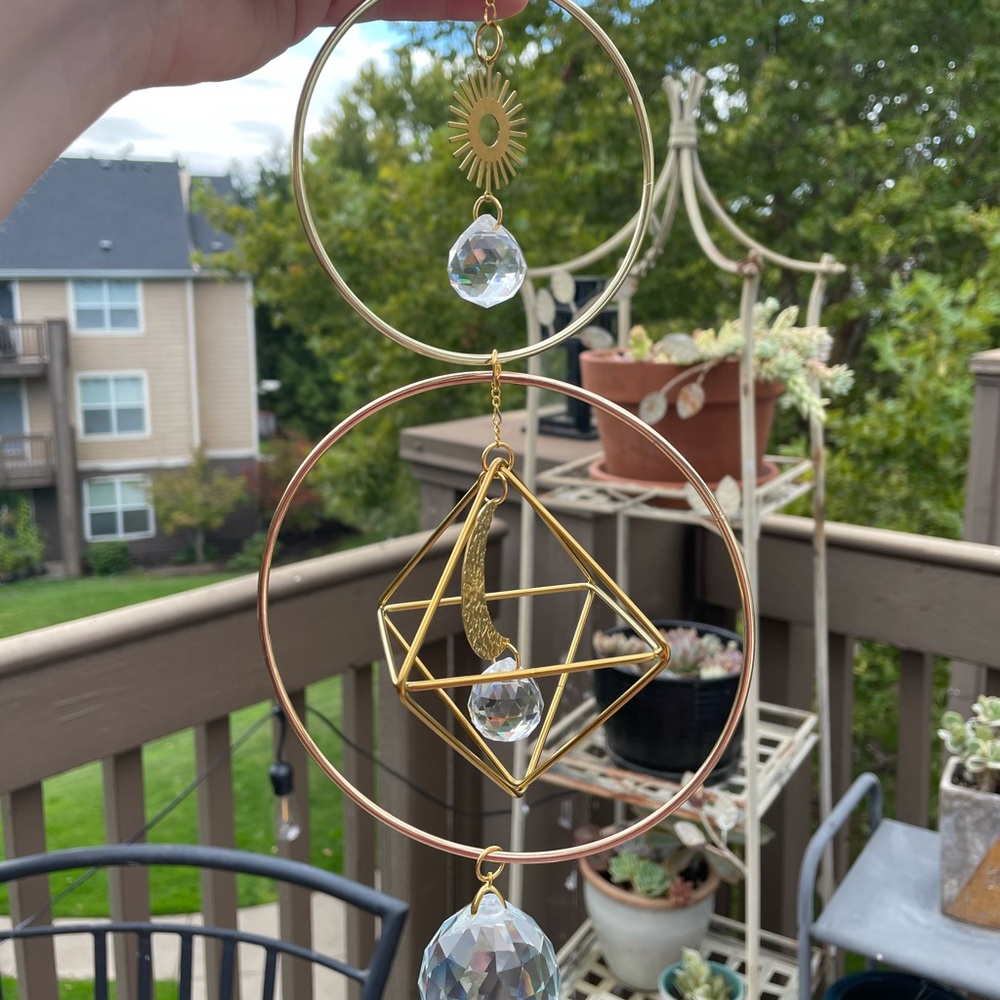 Moon and sun geometric suncatcher
